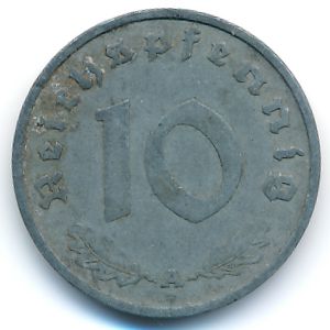 Nazi Germany, 10 reichspfennig, 1940–1945