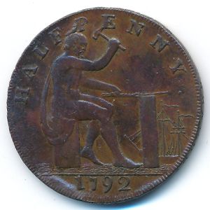 Уорикшир, 1/2 пенни (1790–1793 г.)