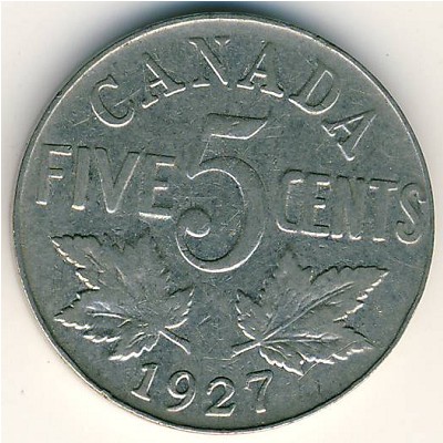 Canada, 5 cents, 1922–1936