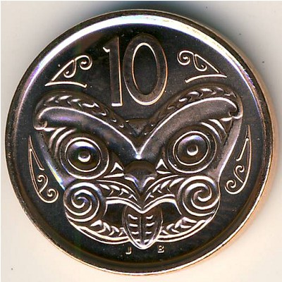 Новая Зеландия, 10 центов (2006–2021 г.)