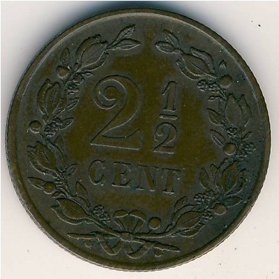 Netherlands, 2 1/2 cents, 1877–1898