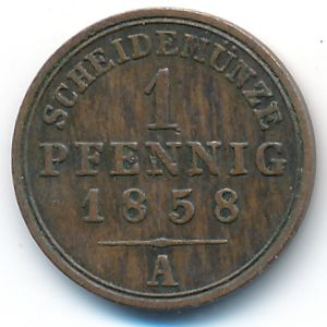 Schaumburg-Lippe, 1 pfennig, 1858