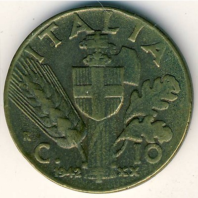 Italy, 10 centesimi, 1939–1943