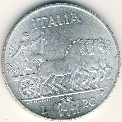 Италия, 20 лир (1936–1941 г.)