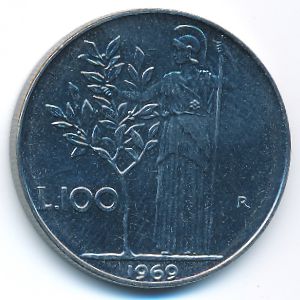 Italy, 100 lire, 1955–1989