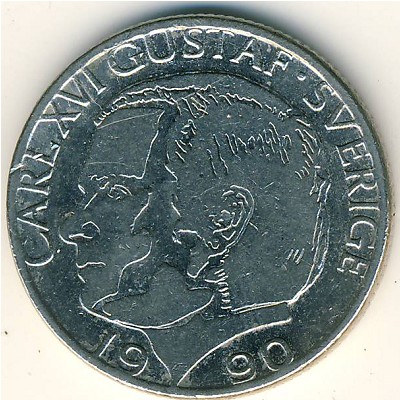 Sweden, 1 krona, 1982–2000
