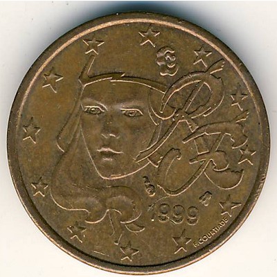 France, 5 euro cent, 1999–2018