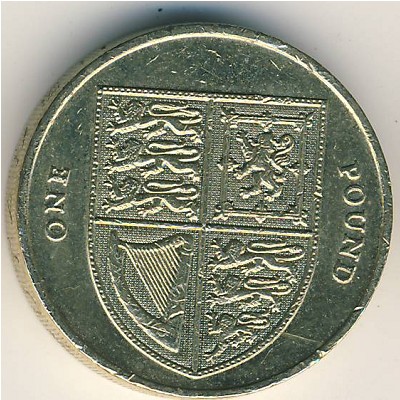 Великобритания, 1 фунт (2008–2015 г.)