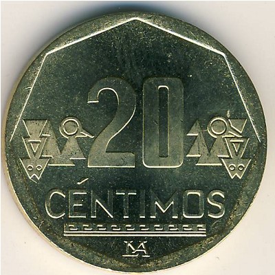 Peru, 20 centimos, 2001–2019