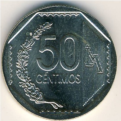 Peru, 50 centimos, 2001–2020