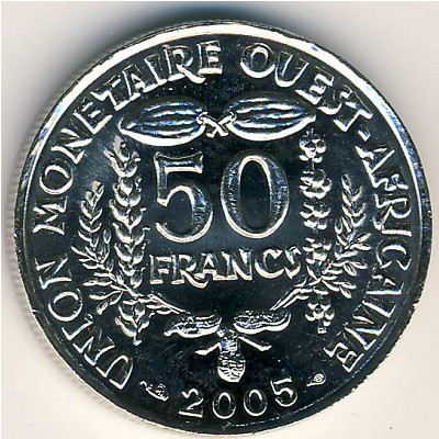 West African States, 50 francs, 1972–2011