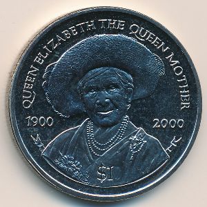 Virgin Islands, 1 dollar, 2000