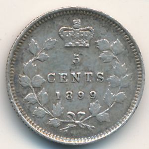 Canada, 5 cents, 1858–1901