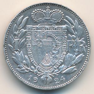 Liechtenstein, 1 franken, 1924