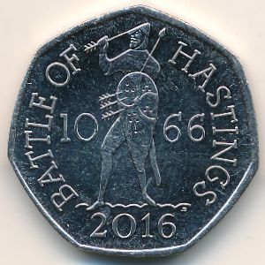 Great Britain, 50 pence, 2016
