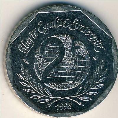 Франция, 2 франка (1998 г.)