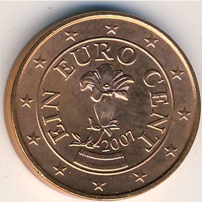 Австрия, 1 евроцент (2002–2020 г.)