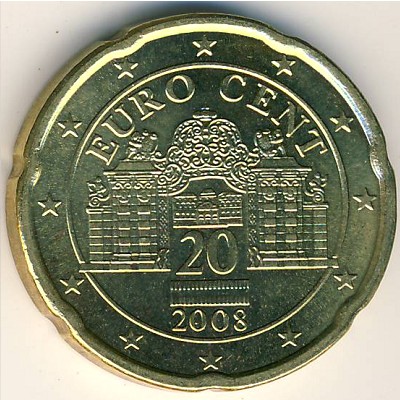 Austria, 20 euro cent, 2008–2020