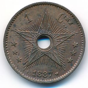 Congo free state, 1 centime, 1887–1888
