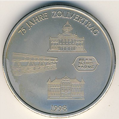 Liechtenstein., 5 euro, 1998