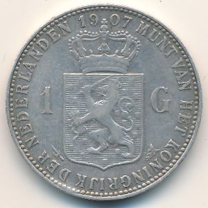 Netherlands, 1 gulden, 1904–1909