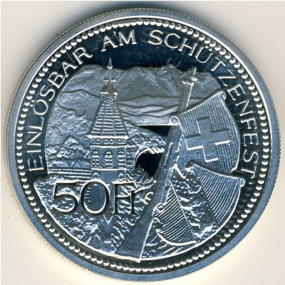 Switzerland., 50 francs, 1995