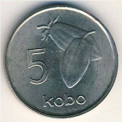 Nigeria, 5 kobo, 1973–1986