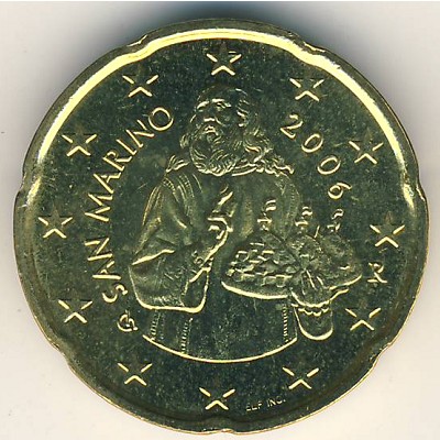 San Marino, 20 euro cent, 2002–2007
