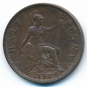 Great Britain, 1/2 penny, 1925–1927