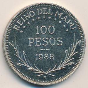Королевство Араукания и Патагония., 100 песо (1988 г.)