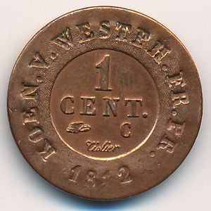 Westphalia, 1 centime, 1809–1812