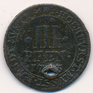 Munster, 3 pfenning, 1735–1747