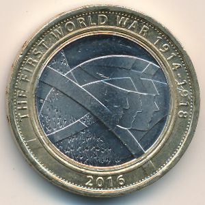 Great Britain, 2 pounds, 2016