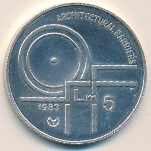 Malta, 5 liri, 1983