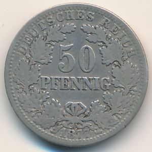 Germany, 50 pfennig, 1877–1878