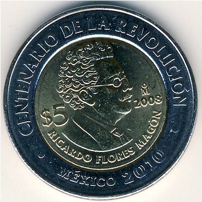 Mexico, 5 pesos, 2008