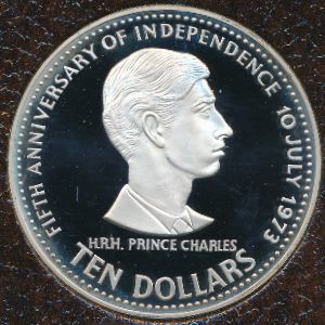 Bahamas, 10 dollars, 1978