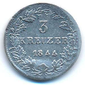 Нассау, 3 крейцера (1841–1855 г.)