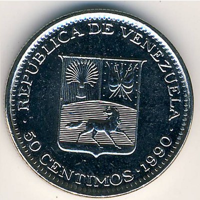 Венесуэла, 50 сентимо (1988–1990 г.)