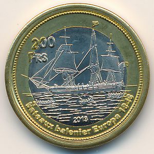 Остров Тромлен., 200 франков (2013 г.)