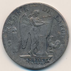 France, 1 ecu, 1792–1793