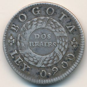 Colombia, 2 reales, 1847–1849