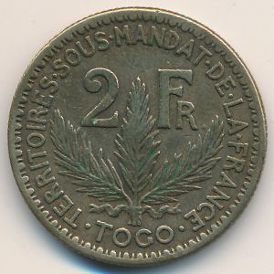 Togo, 2 francs, 1924–1925
