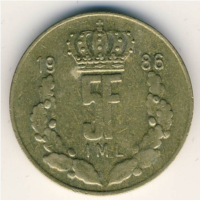 Luxemburg, 5 francs, 1986–1988