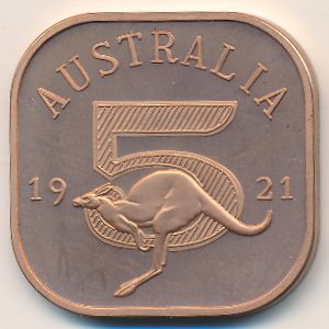 Australia., 5 shillings, 1921