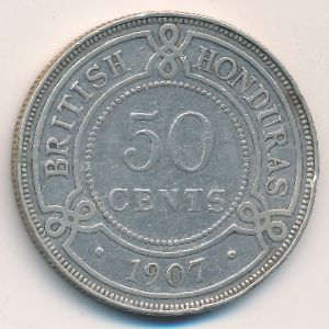 British Honduras, 50 cents, 1906–1907