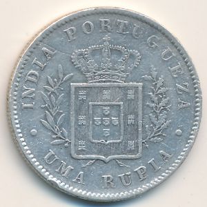 Portuguese India, 1 rupia, 1881–1885