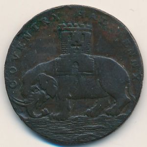 Уорикшир, 1/2 пенни (1792–1795 г.)