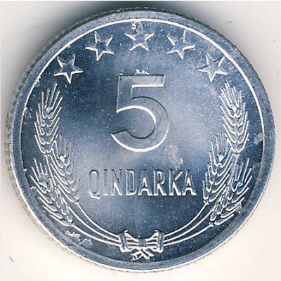 Albania, 5 qindarka, 1964