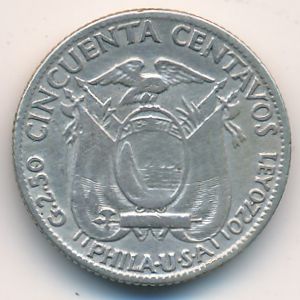 Ecuador, 50 centavos, 1928–1930